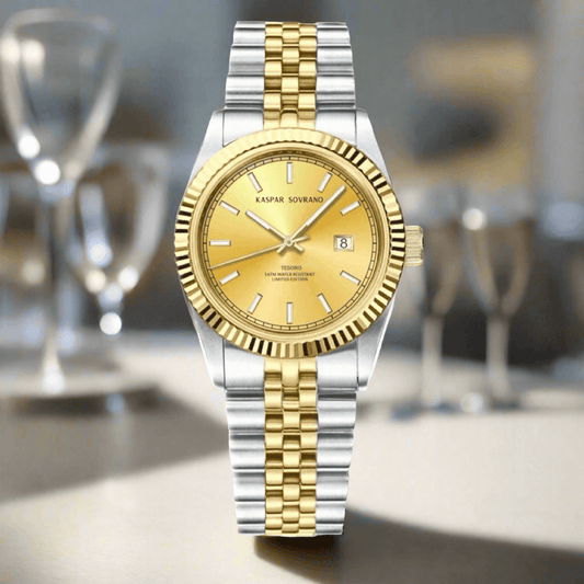 Luxury Kaspar Sovrano Tesoro Date Automatic 211196 watch with gold and silver detailing.
