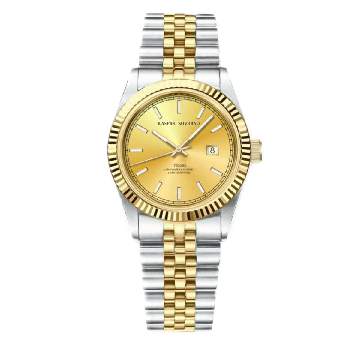 Kaspar Sovrano Tesoro Date Automatic 211196 watch in gold and silver, luxury and precision timepiece, coming soon for $1299